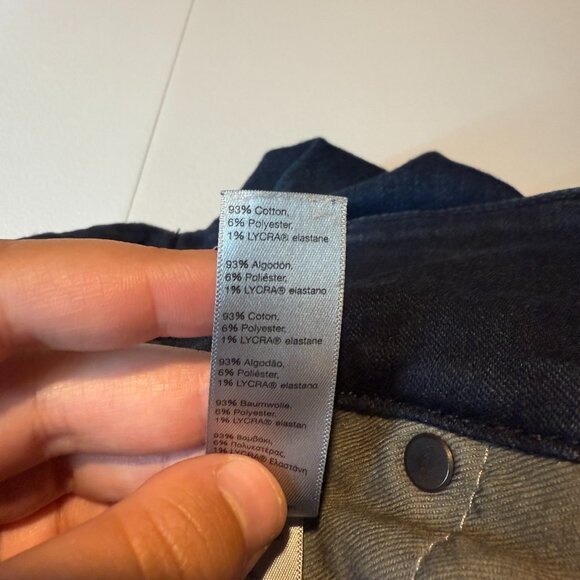 Spanx Women 29 Straight Jean Signature Dark Wash Stretch Denim Side Zip Slimming - Picture 6 of 11